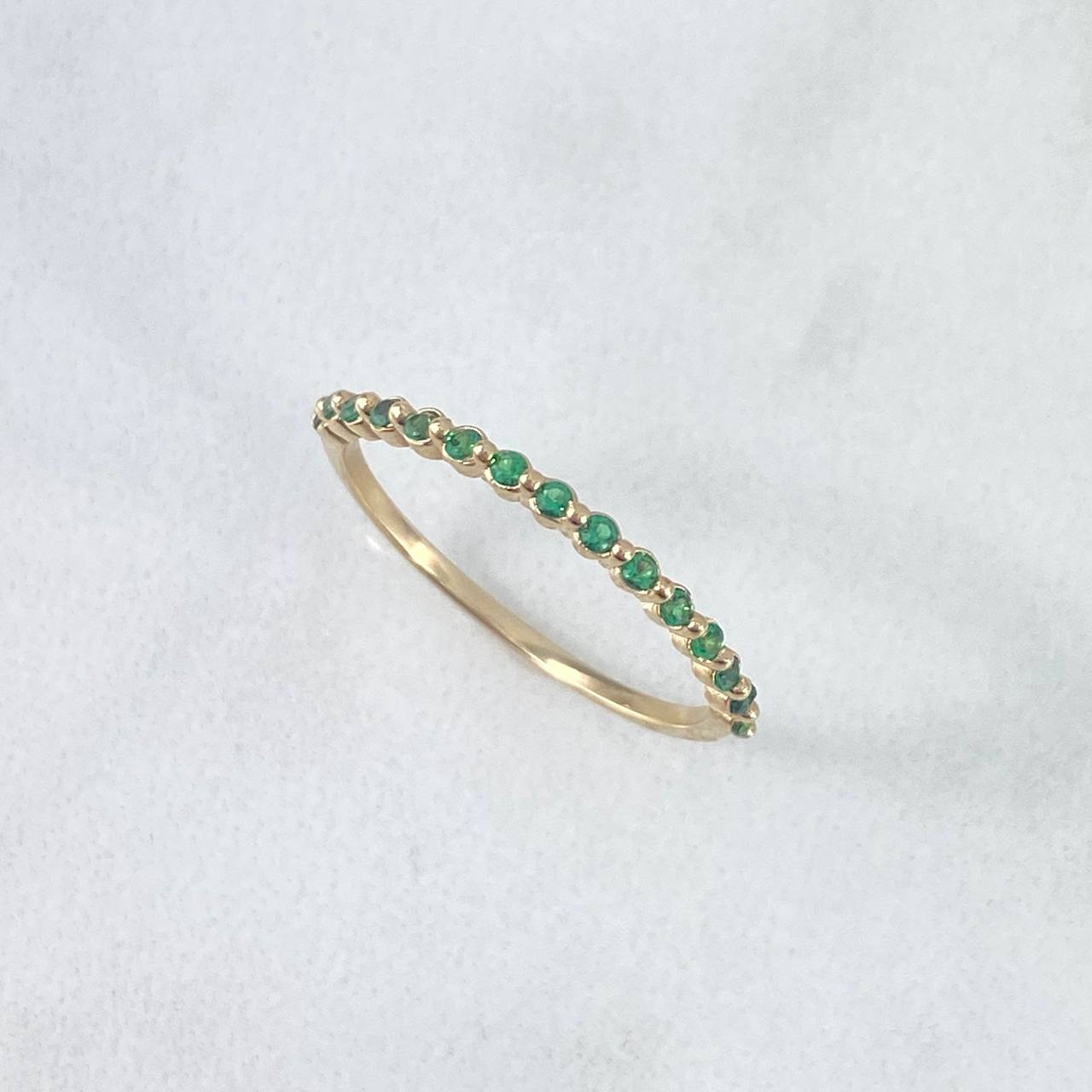 Anillo Circulos Churumbela 1gr / T5 1/2 / Circones Verdes Oro Amarillo