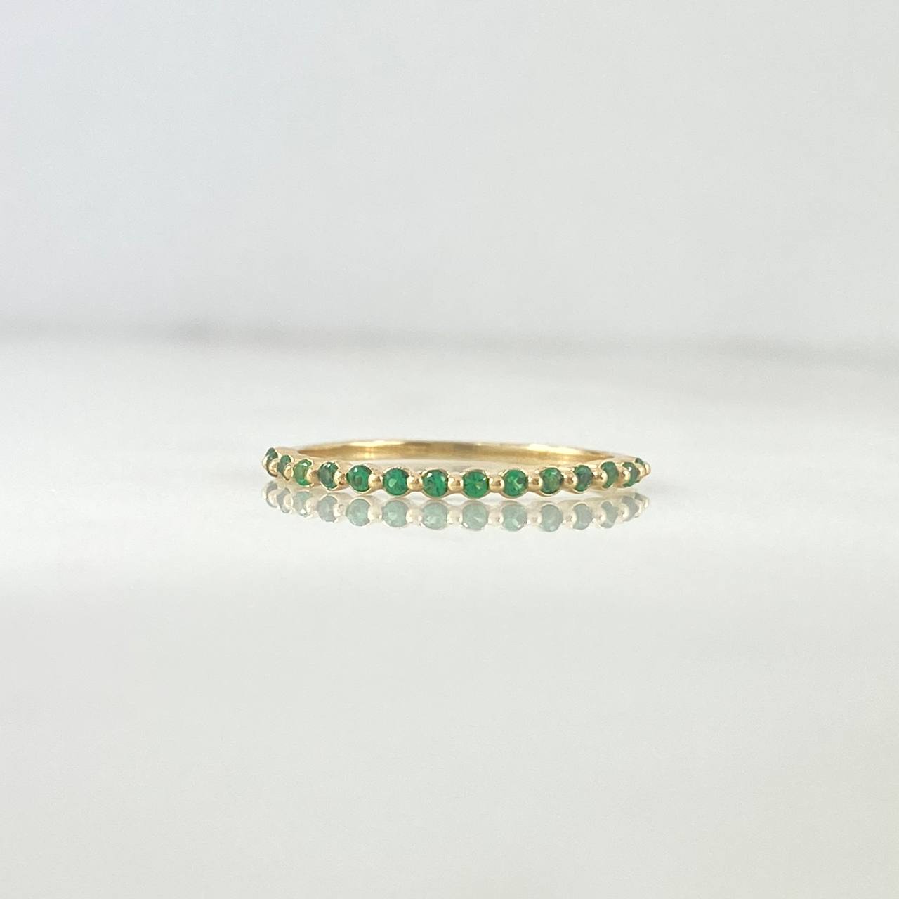 Anillo Circulos Churumbela 1gr / T5 1/2 / Circones Verdes Oro Amarillo