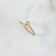 Anillo Clavo 1.15gr / T6 1/4 / Circones Blancos Oro Amarillo