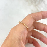 Anillo Circulos Churumbela 1.1gr / T6 1/2 / Circones Blancos Oro Amarillo