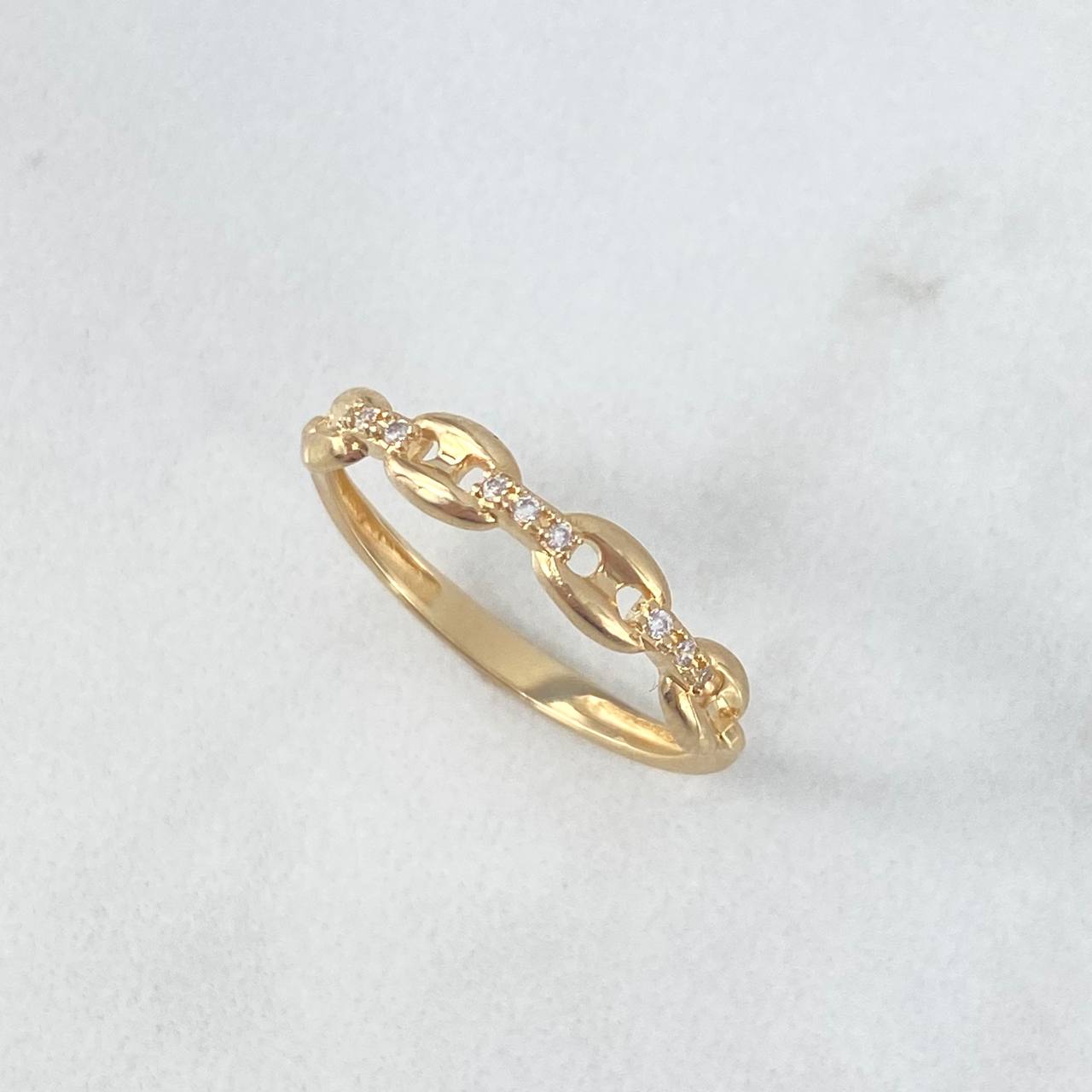 Anillo GC 1.75gr / T8 / Circones Blancos Oro Amarillo