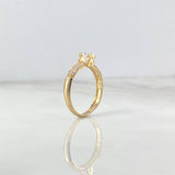 Anillo Solitario Oso Ts 2.65gr / T6/1/2 / Circones Blanco Oro Amarillo