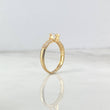 Anillo Solitario Oso TS 2.2gr / T7 / Circones Blancos Oro Amarillo