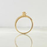 Anillo Solitario Oso Ts 2.65gr / T6/1/2 / Circones Blanco Oro Amarillo