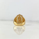 Anillo Virgen Guadalupe Filigrana 6.4gr / T6 1/2 / Circones Blancos Fucsias Verdes Dos Oros Amarillo Blanco