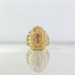 Anillo Virgen Guadalupe Silueta 12.45gr / T12 / Circones Blancos Fucsias Verdes Oro Amarillo *