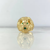 Anillo Leon 6.95gr / T10 / Circones Verdes Oro Amarillo *