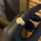 Anillo Trinity 4.2gr T13 1/4 Circones Blancos Oro Amarillo