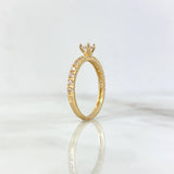 Anillo Solitario Churumbela Morse 1.85gr / T6 1/4 / Circones Blancos Oro Amarillo