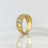 Anillo Espiral Lineas 3.9gr / T7 / Circones Blancos Verdes Oro Amarillo