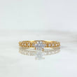 Anillo Solitario Churumbela Morse 1.85gr / T6 1/4 / Circones Blancos Oro Amarillo