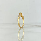 Anillo Solitario Churumbela Flecha 2.2gr / T6 / Tres puntos Circones Blancos Oro Amarillo