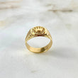 Anillo Correa Corona RX 3.75gr / T8 1/2 / Circones Blancos Oro Amarillo