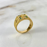 Anillo Cruces Cristo 7.45gr / T8 / Circones Blancos Verdes Oro Amarillo