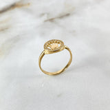 Anillo Sello Corona RX 2.85gr / T10 / Circones Blancos Oro Amarillo