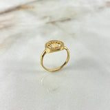 Anillo Sello Corona RX 2.65gr / T6 / Circones Blancos Oro Amarillo