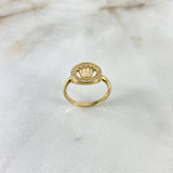 Anillo Sello Corona RX 2.75gr / T7 3/4 / Circones Blancos Oro Amarillo