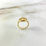 Anillo Sello Corona RX 2.75gr / T7 3/4 / Circones Blancos Oro Amarillo