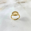 Anillo Sello Corona RX 2.6gr / T6 / Circones Blancos Oro Amarillo