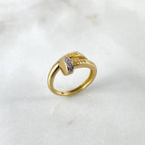 Anillo Clavo CT 3.7gr / T7 1/4 / Circones Blancos Dos Oros Amarillo Blanco