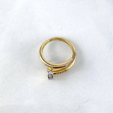 Anillo Clavo CT 3.45gr / T5 3/4 / Circones Blancos Dos Oros Amarillo Blanco