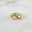 Anillo Infinito 2gr / T7 1/2 / Circones Blancos Oro Amarillo