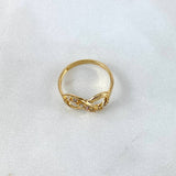 Anillo Infinito 2.25gr / T9 1/2 / Circones Blancos Oro Amarillo