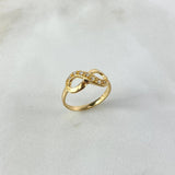 Anillo Infinito 2.25gr / T9 1/2 / Circones Blancos Oro Amarillo