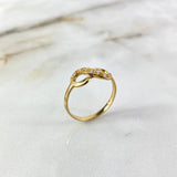 Anillo Infinito 2.25gr / T9 1/2 / Circones Blancos Oro Amarillo