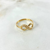 Anillo Infinito 1.9gr / T4 3/4 / Circones Blancos Oro Amarillo