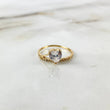 Anillo Solitario Linea Corazon 1.6gr / T6 1/4 / Circones Blancos Oro Amarillo