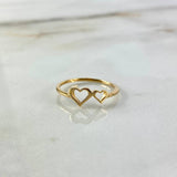 Anillo Dos Corazones 1.25gr / T6 1/2 / Oro Amarillo