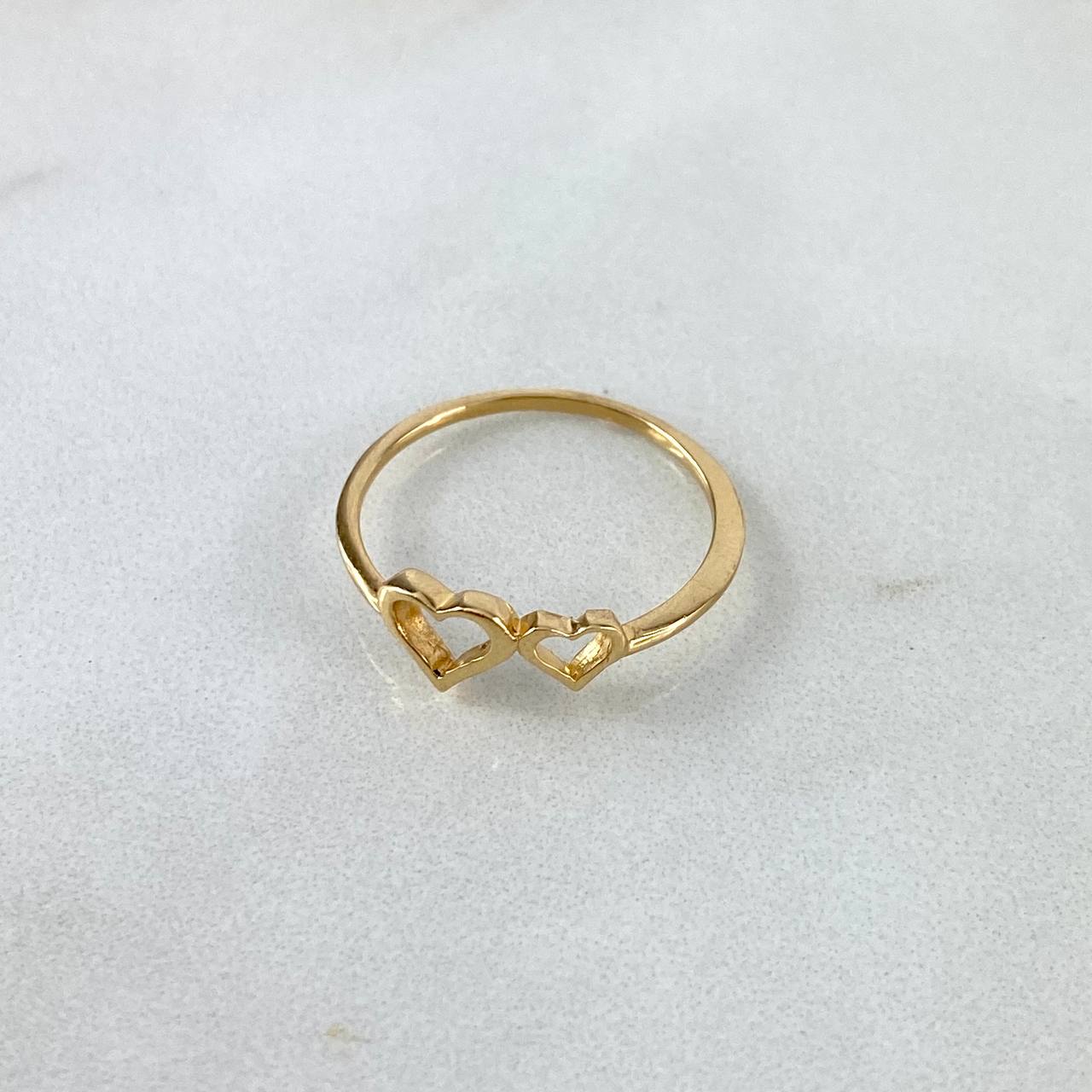 Anillo Dos Corazones 1.25gr / T6 1/2 / Oro Amarillo