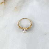 Anillo Solitario Corazones 1.45gr / T6 1/4 / Oro Amarillo