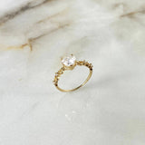 Anillo Solitario Corazones 1.45gr / T6 1/4 / Oro Amarillo