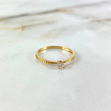 Anillo Solitario 1.55gr / T8 1/4 / Circon Blanco Oro Amarillo