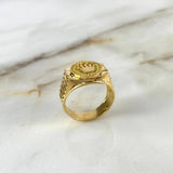 Anillo Correa Corona 10gr / T10 1/2 / Circones Blancos Oro Amarillo ©