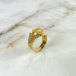 Anillo Correa Corona 10.3gr / T9 / Circones Blancos Oro Amarillo *