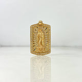 Dije Placa Virgen Guadalupe 7.4gr / 3.7cm / Circones Blancos Oro Amarillo