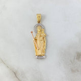 Dije Virgen Auxiliadora 5.35gr / 4.6cm / Circones Blancos Tres Oros