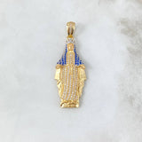 Dije Virgen Milagrosa 8.55gr / 5.2cm / Circones Blancos-Azules Dos Oros Amarillo Blanco