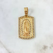 Dije Placa Virgen Guadalupe 23.45gr / 5.8cm / Circones Blancos-Negros Oro Amarillo