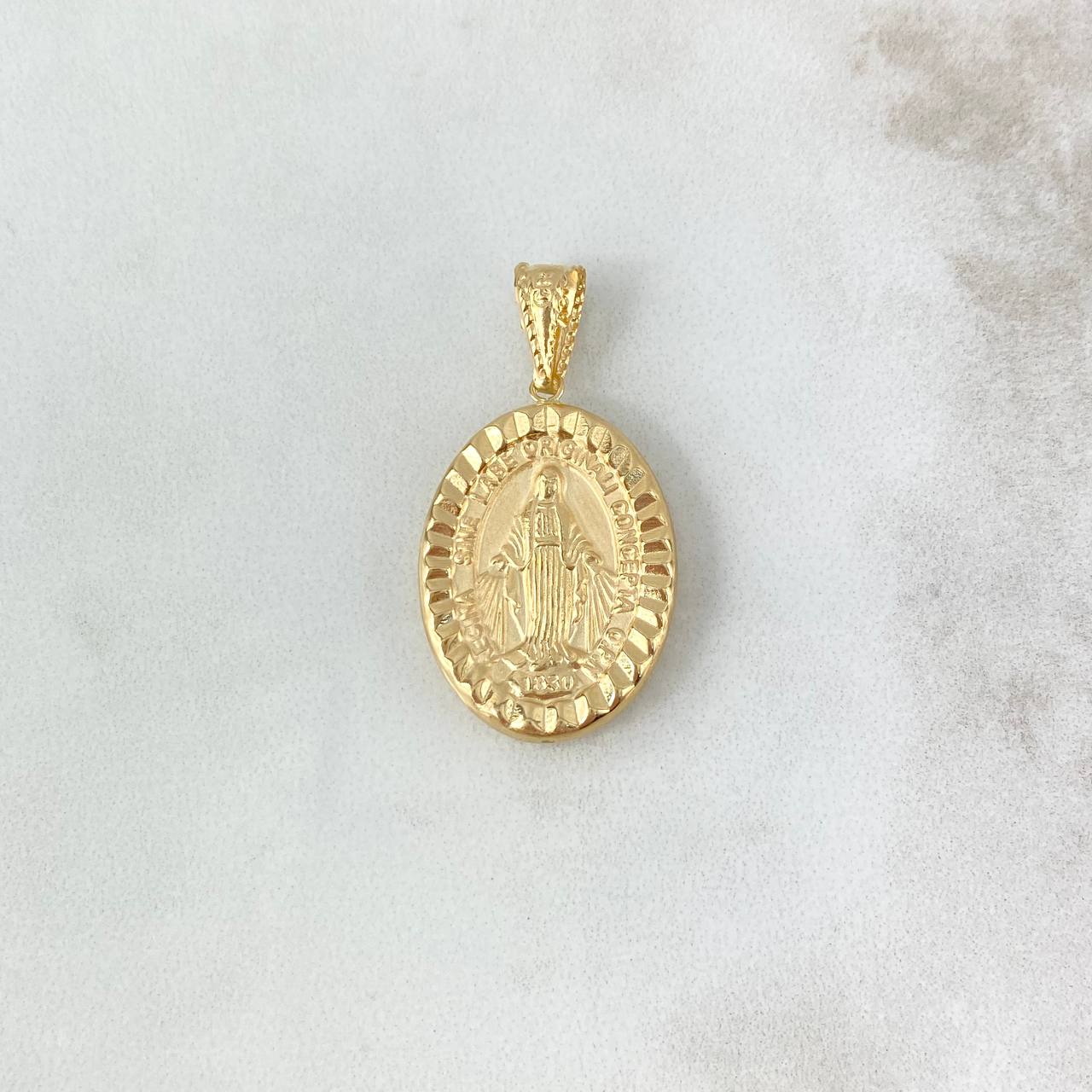 Dije Virgen Milagrosa 2.15gr / 3.4cm / Troquelada Ovalada Oro Amarillo ©