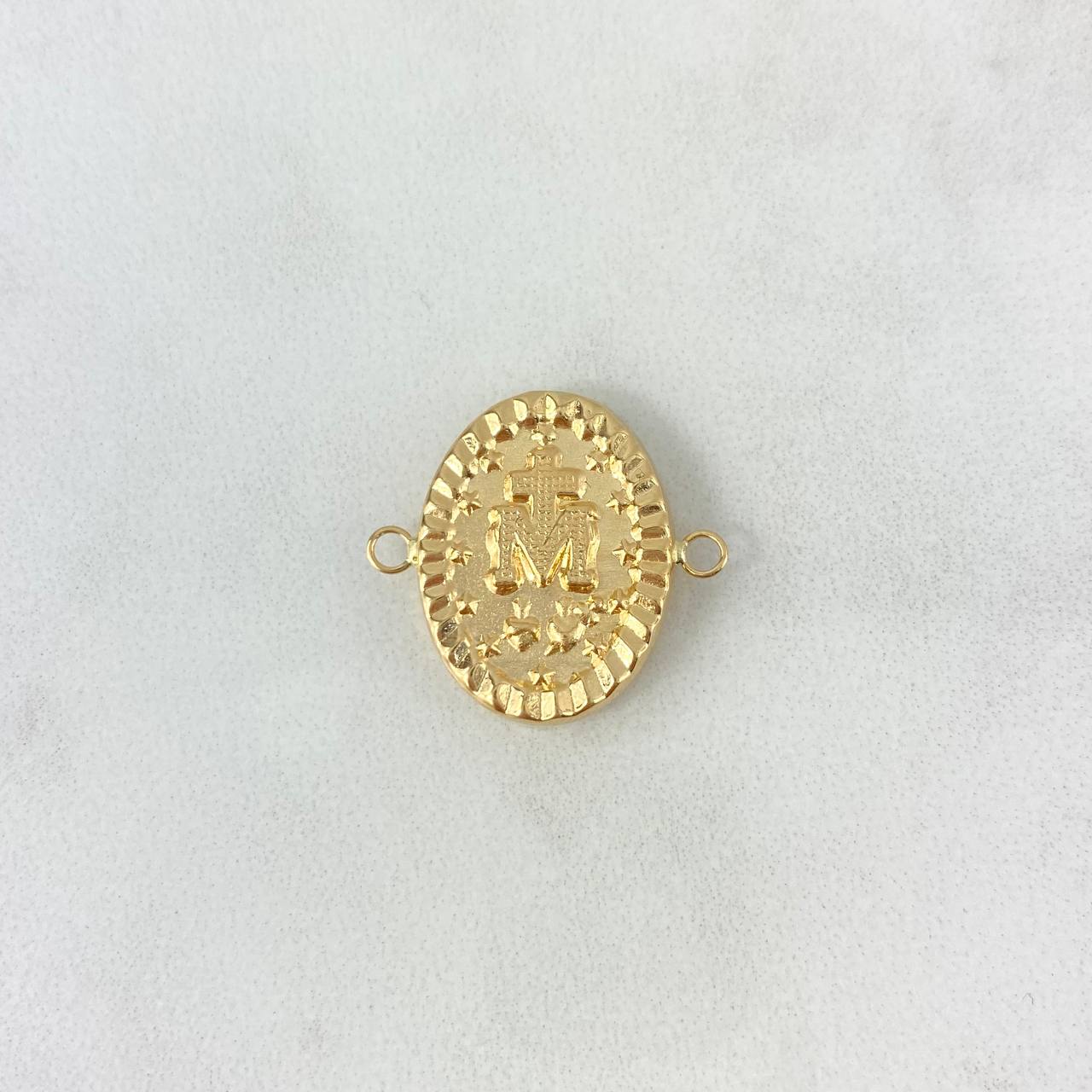 Herraje Virgen Milagrosa 1.75gr / 2.1cm / Troquelado Mate Oro Amarillo