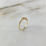 Anillo Cruz 1.5gr / T7 1/4 / Circones Blancos Oro Amarillo