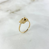 Anillo Oso 2.4gr / T6 3/4 / Circones Blancos Negros Oro Amarillo