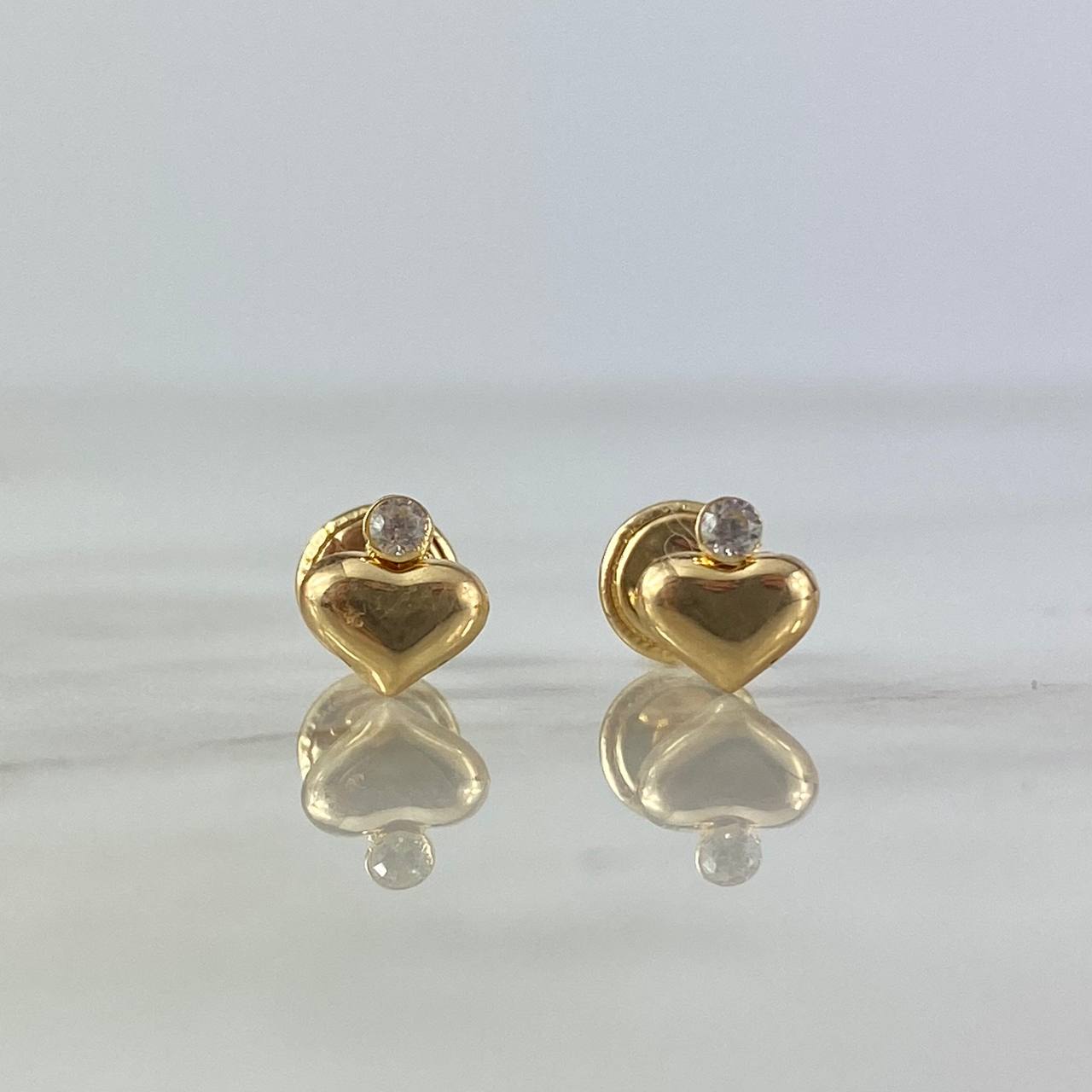 Topos Corazon 0.65gr / Circon Blanco Oro Amarillo