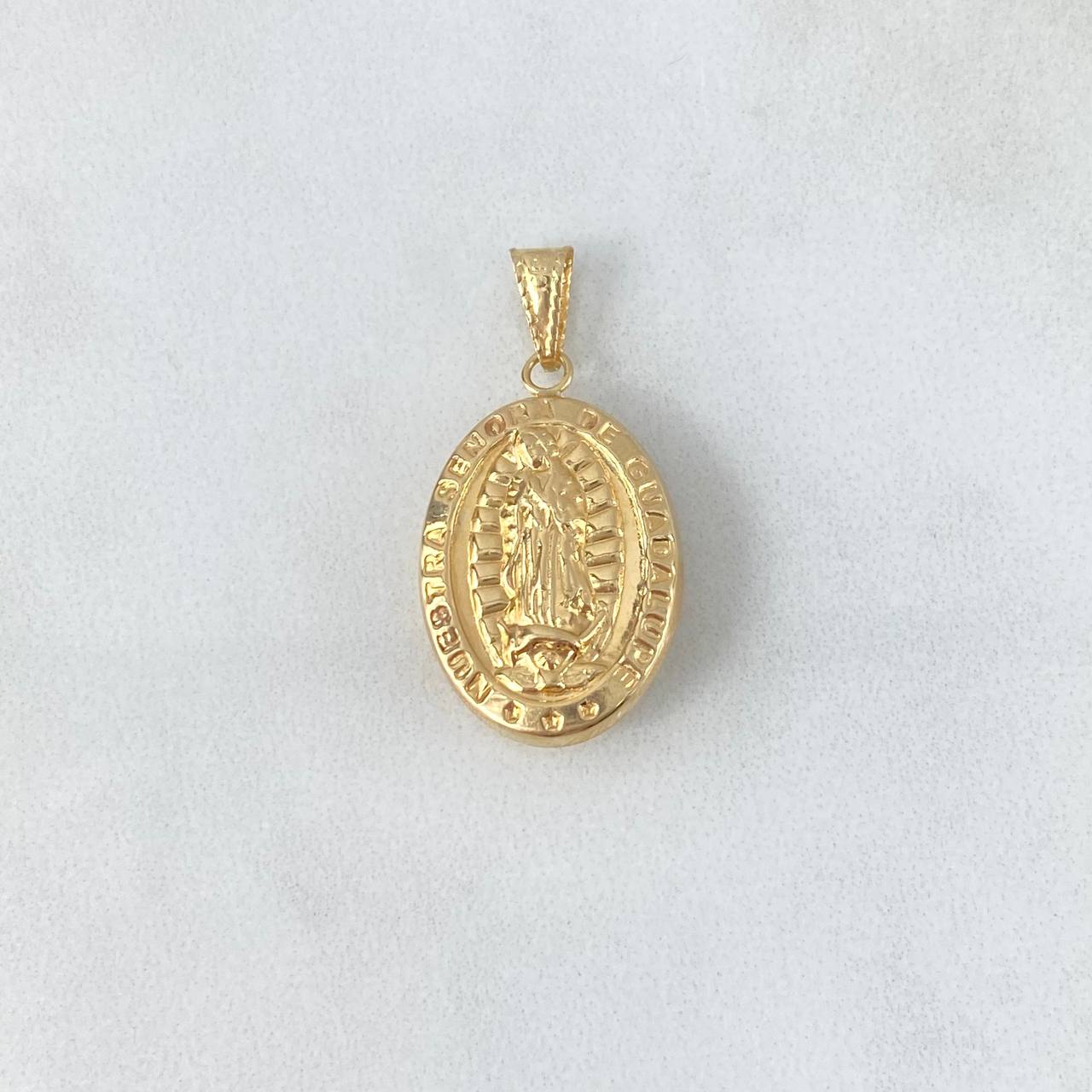 Dije Virgen Guadalupe 1.5gr / 3cm / Troquelado Mate Oro Amarillo *