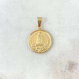 Dije Virgen de Fatima 2.4gr / 3.1cm / Mate Oro Amarillo *