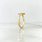 Anillo Silueta Estrella Puntos 2.4gr / T8 / Circones Blancos Oro Amarillo